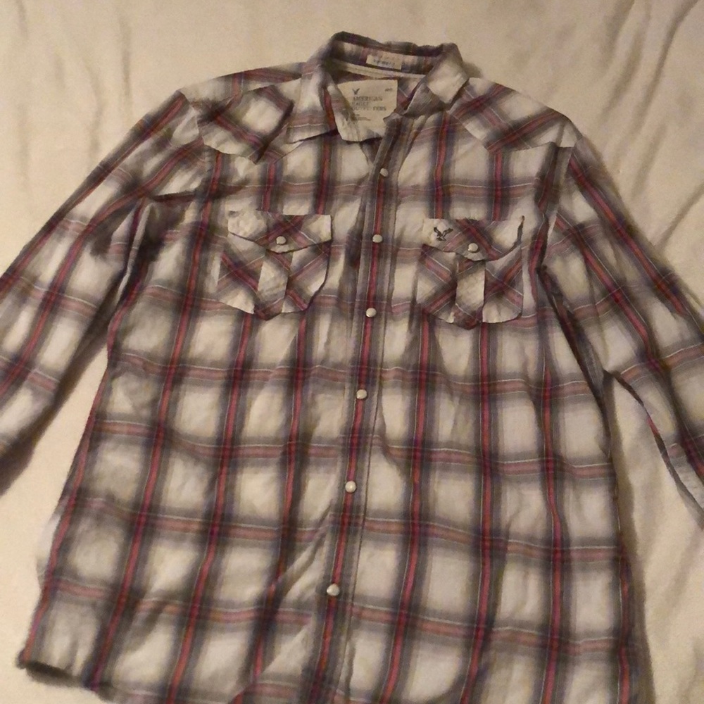 American Eagle plaid button up